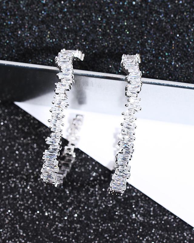 London Baguette Hoop Earrings