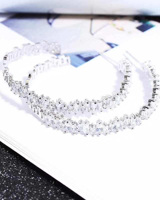 London Baguette Hoop Earrings