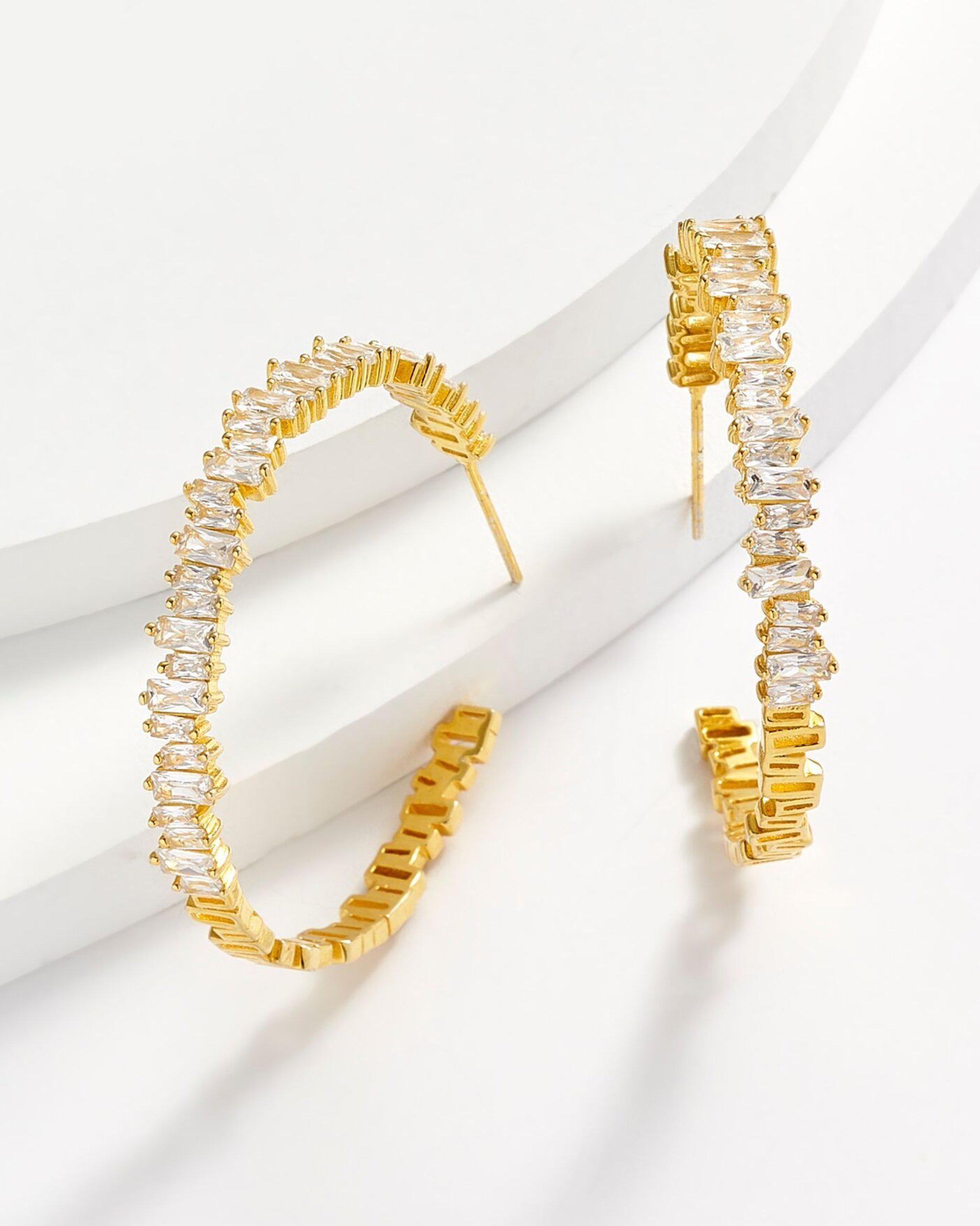 London Baguette Hoop Earrings