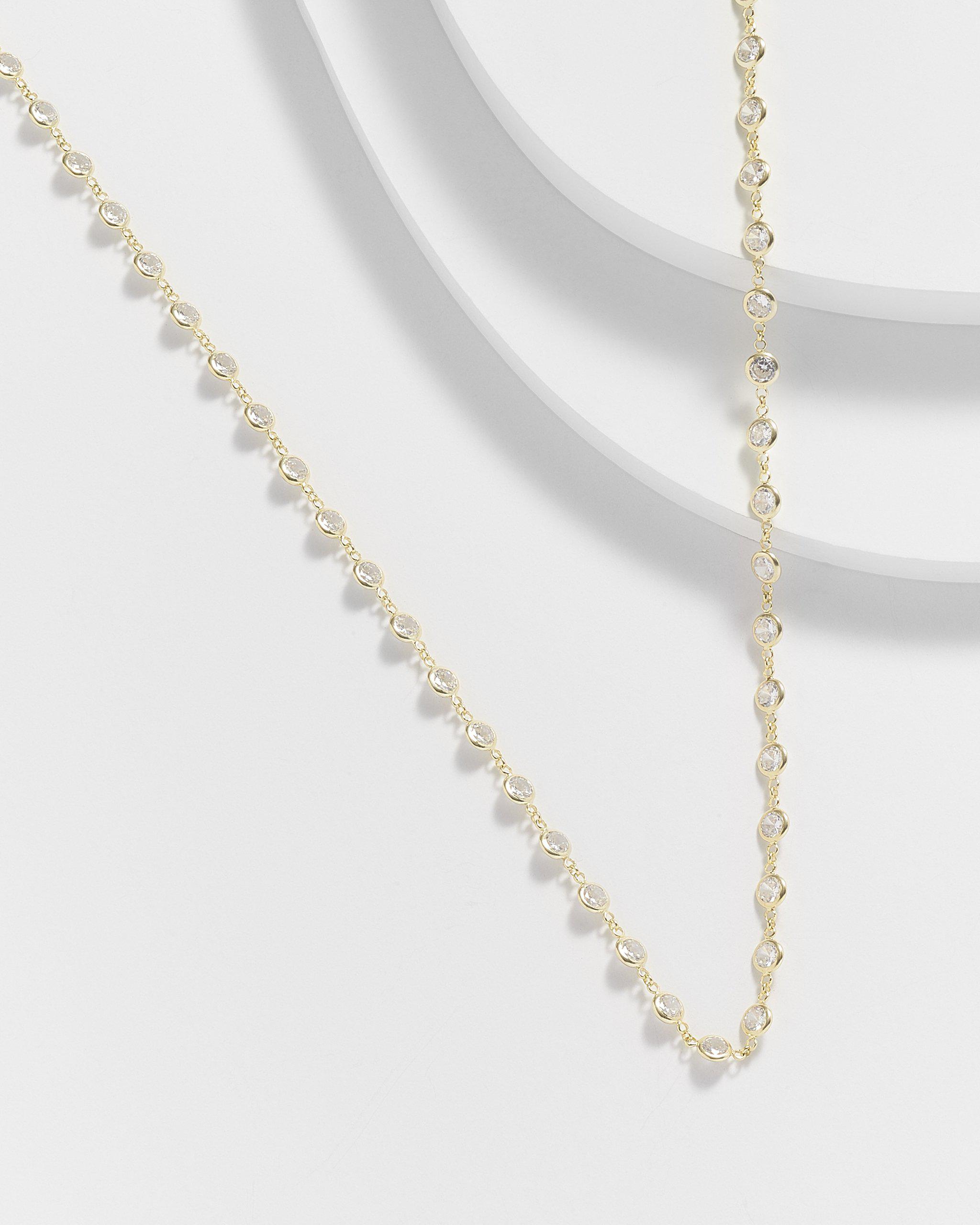 April Round Cut Diamond by the Yard Necklace