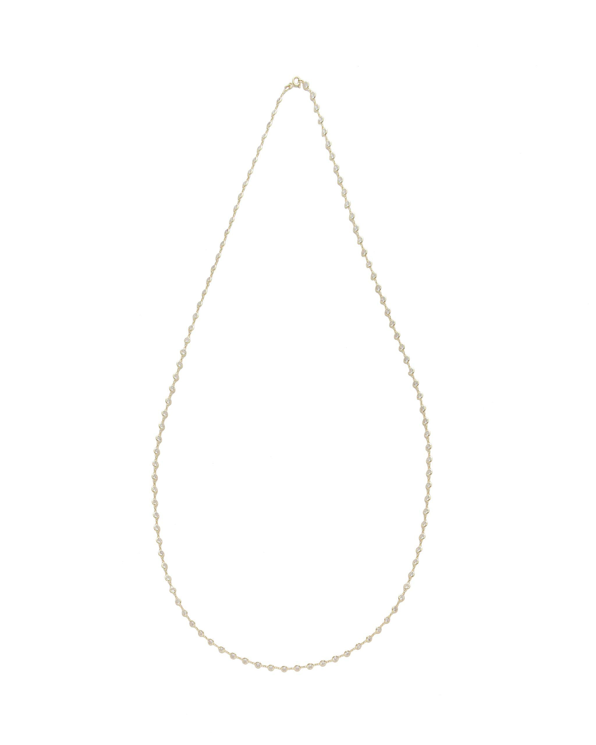 April Round Cut Diamond by the Yard Necklace