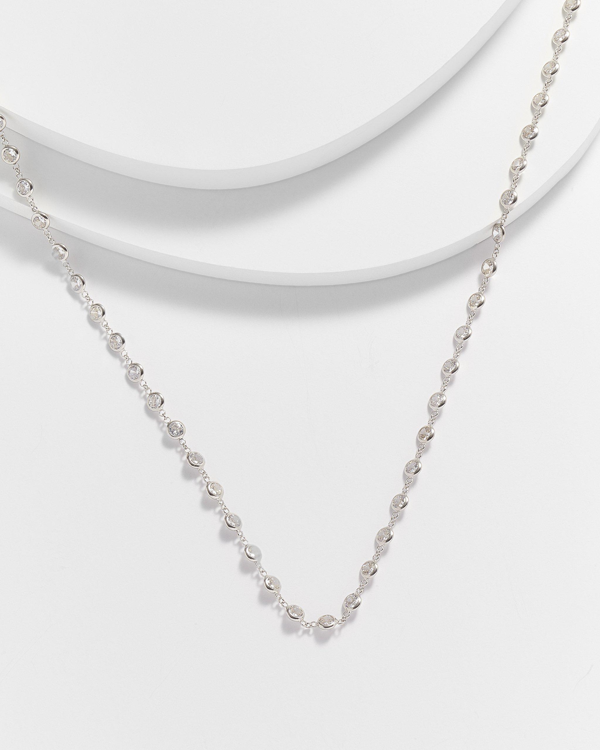 April Round Cut Diamond by the Yard Necklace