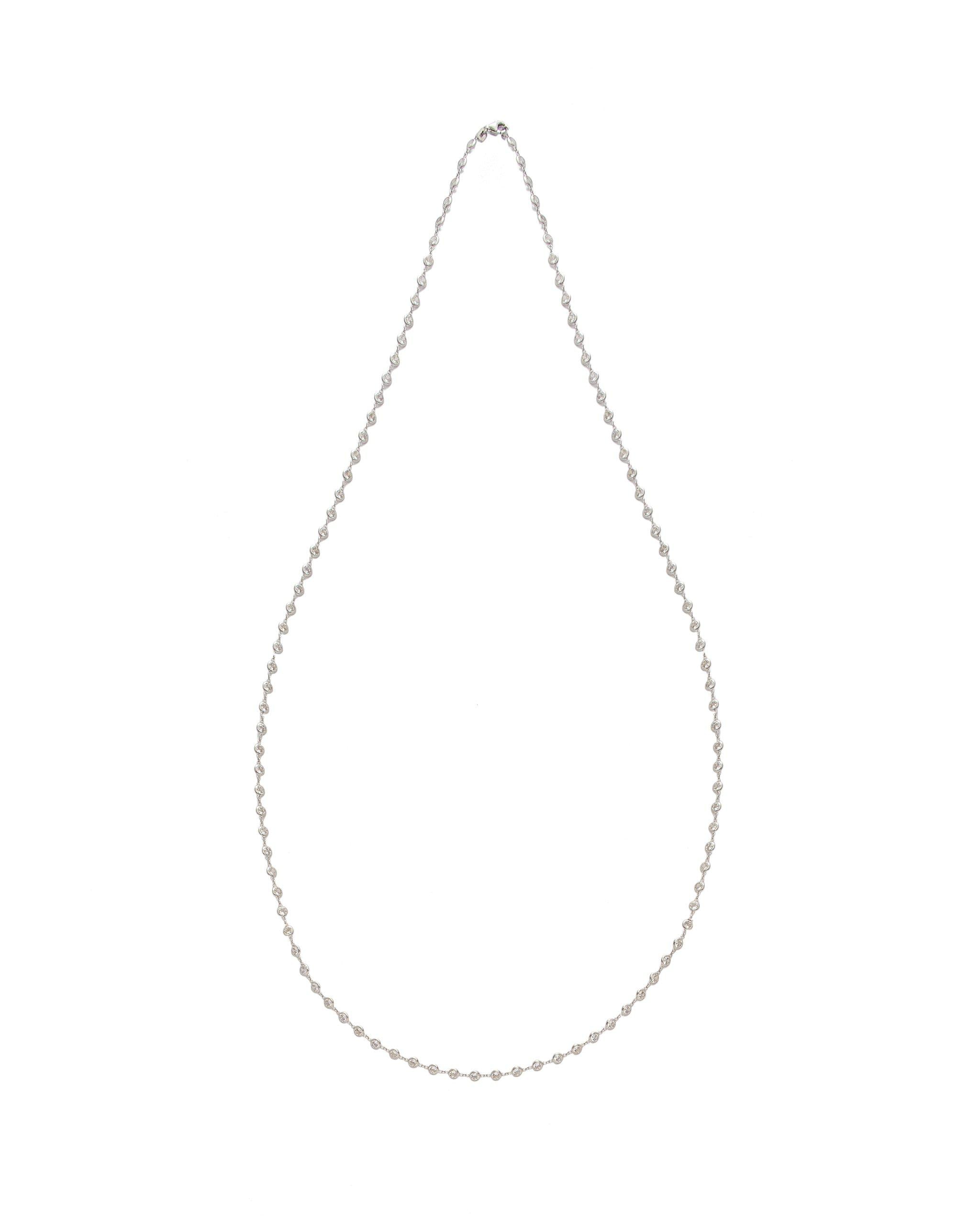 April Round Cut Diamond by the Yard Necklace