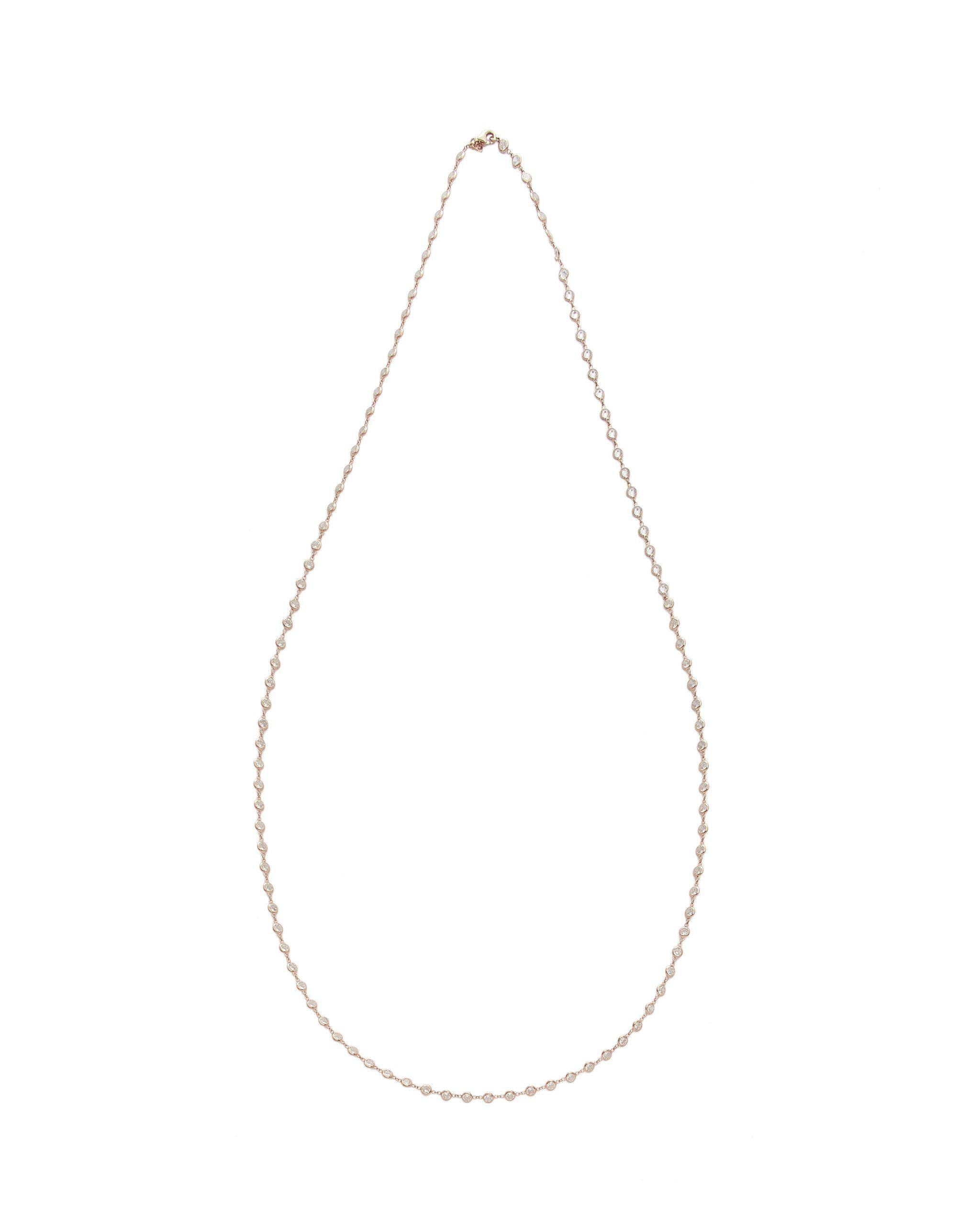 April Round Cut Diamond by the Yard Necklace