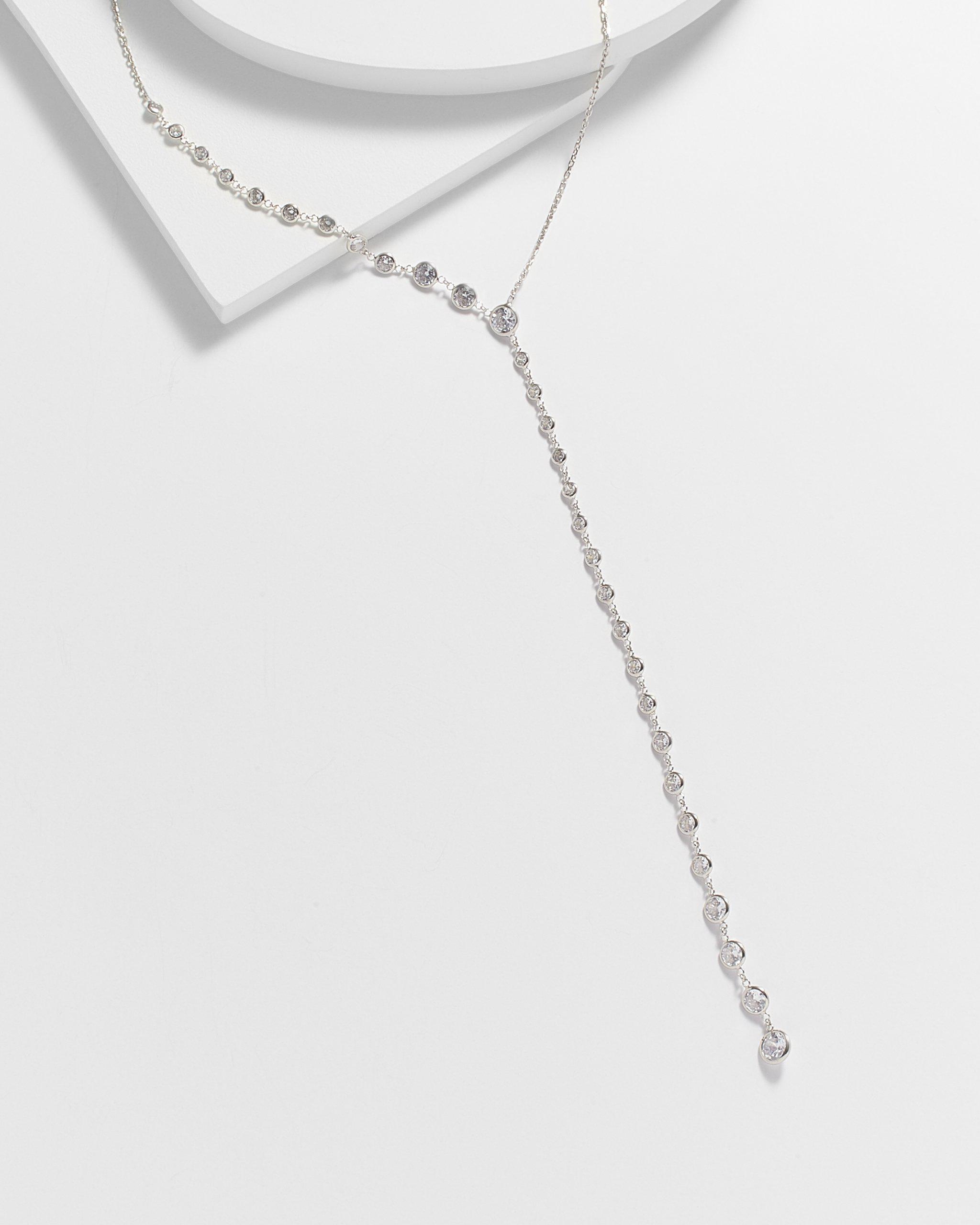 Audrey Lariat Diamonette Dangle Necklace