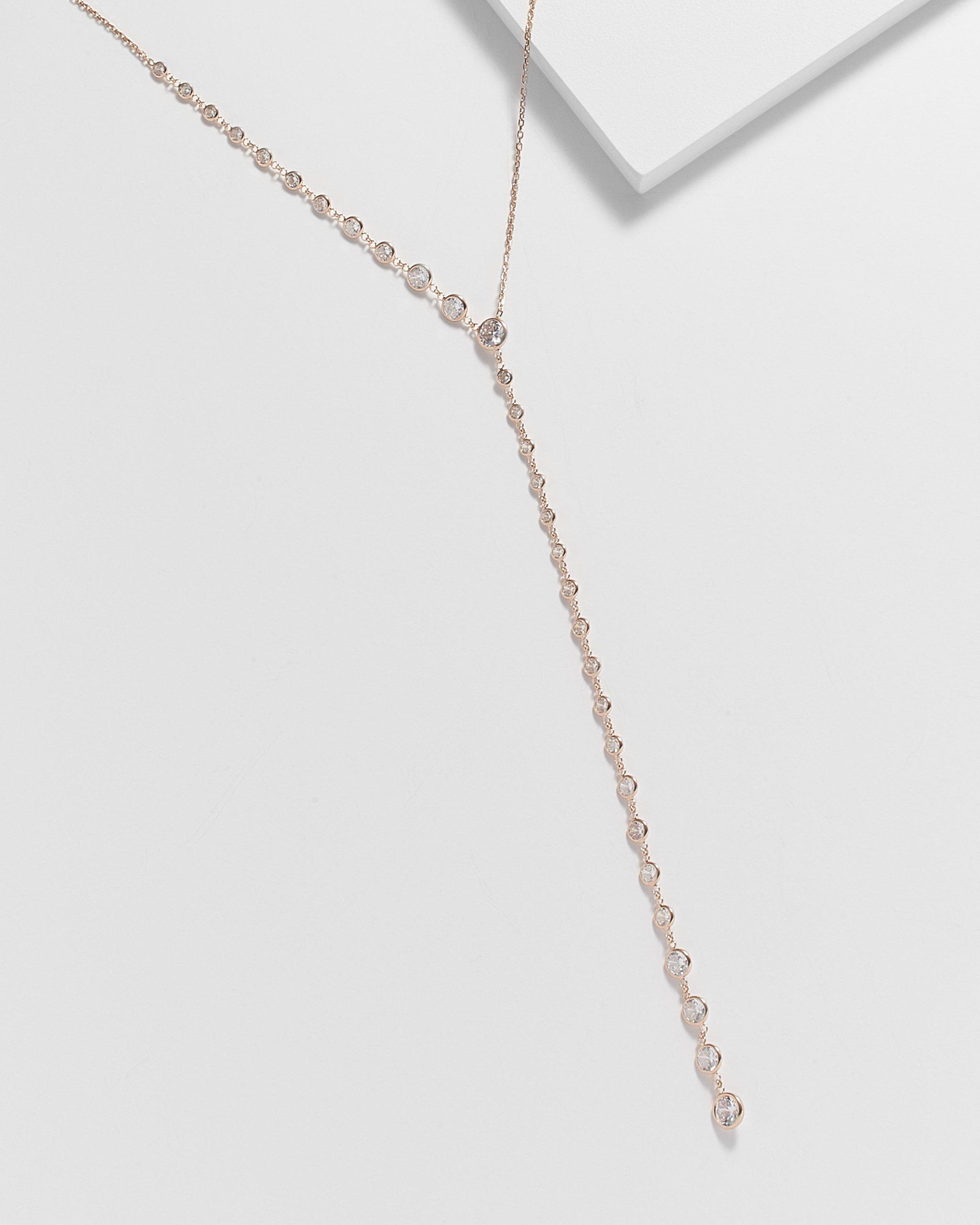 Audrey Lariat Diamonette Dangle Necklace