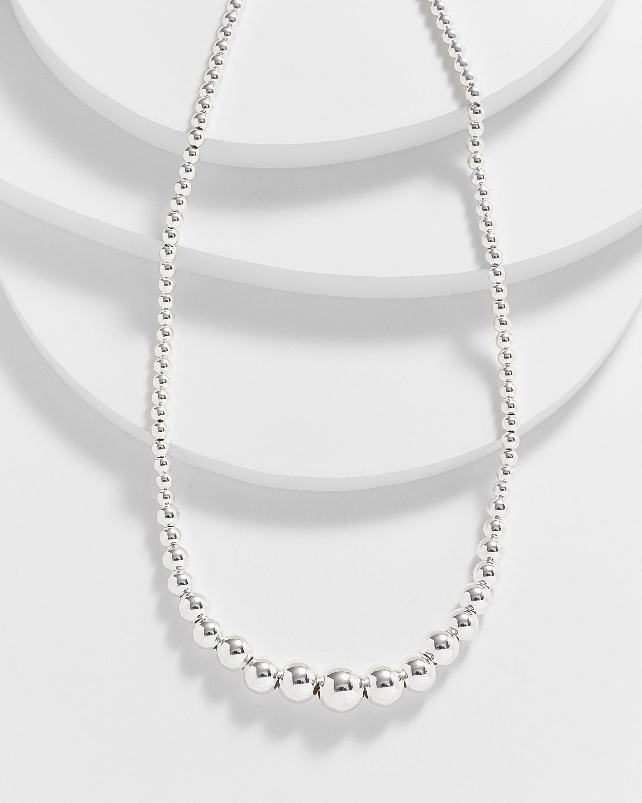 Beatrice Silver Ball Necklace