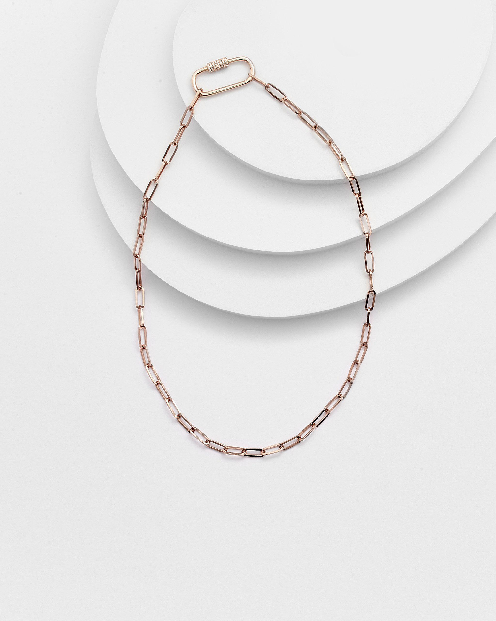 EMILY Hardware Large pavé lock necklace