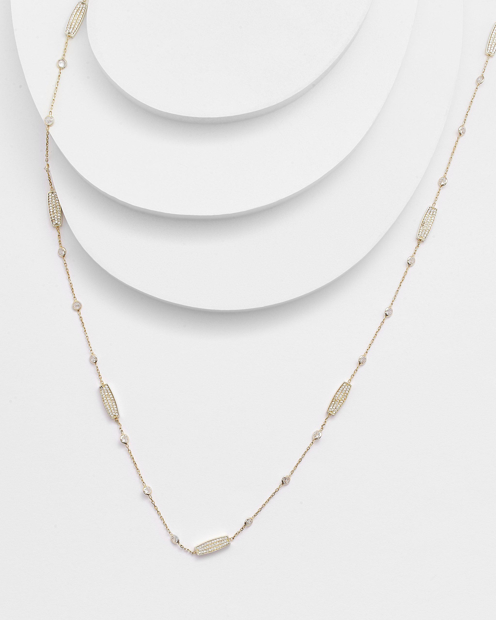 CHLOE diamond by the yard with pavé blocks necklace