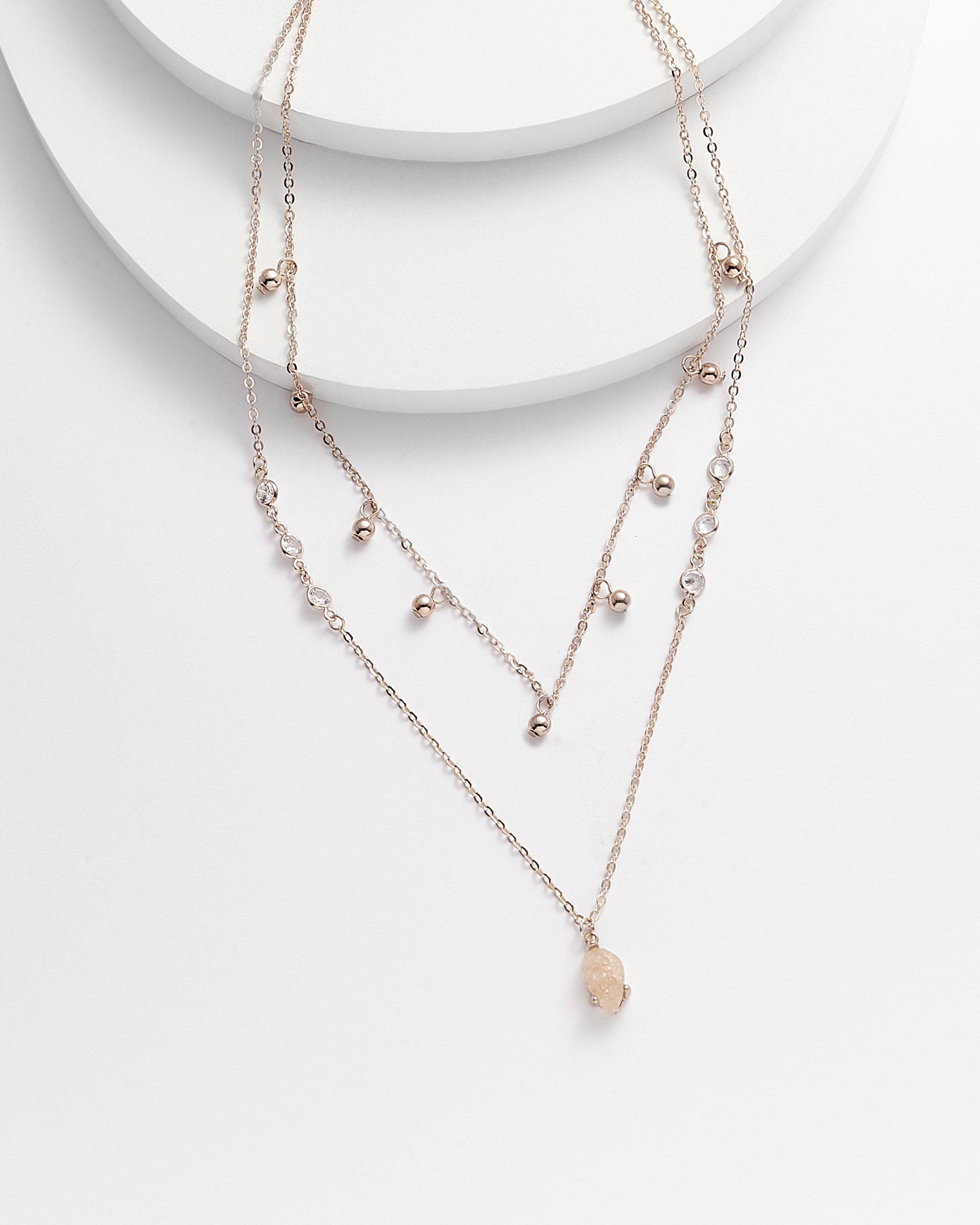 JULIET Rose Quartz Double Necklace