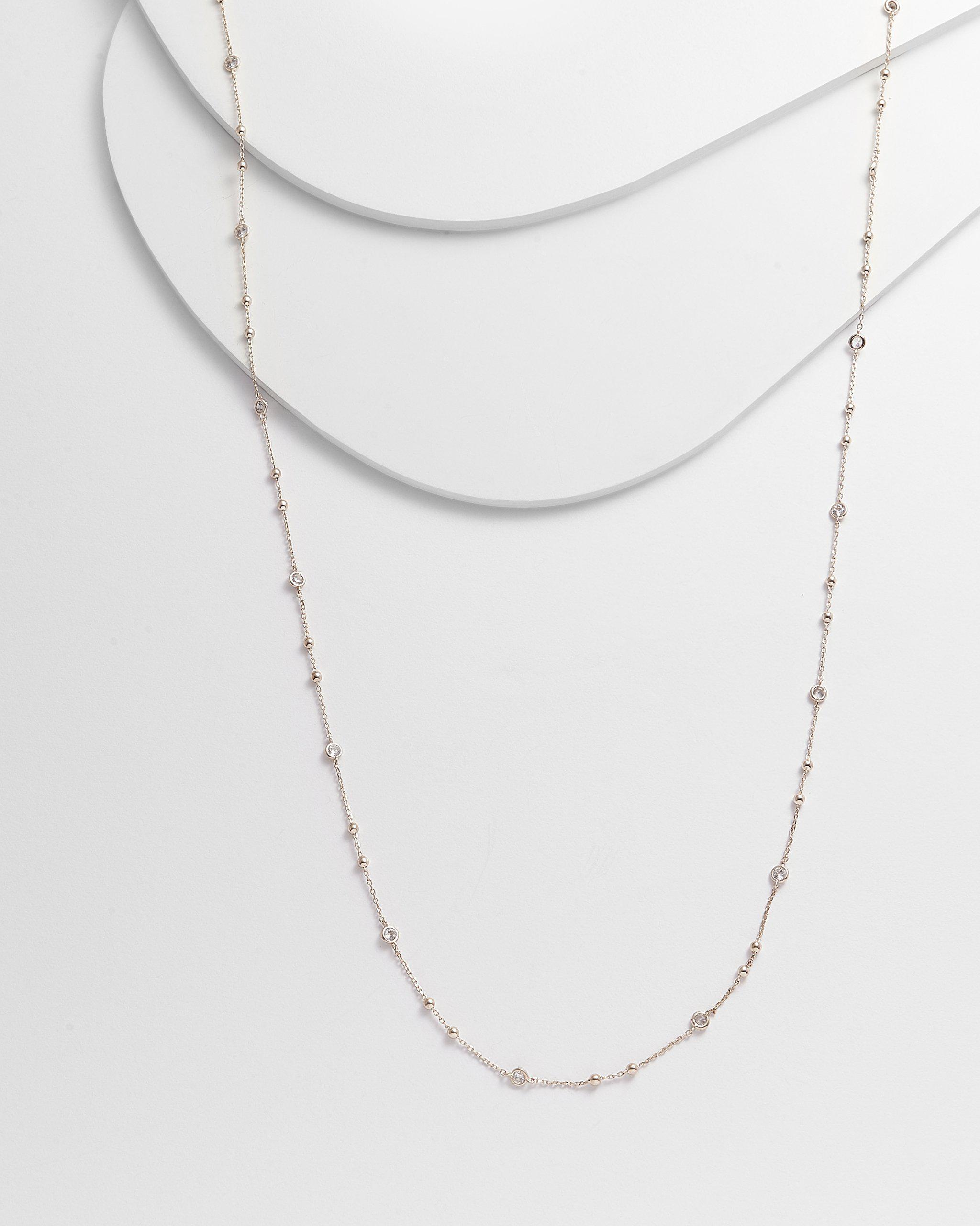 CARLIE Diamond by the Yard with Double Balls Necklace