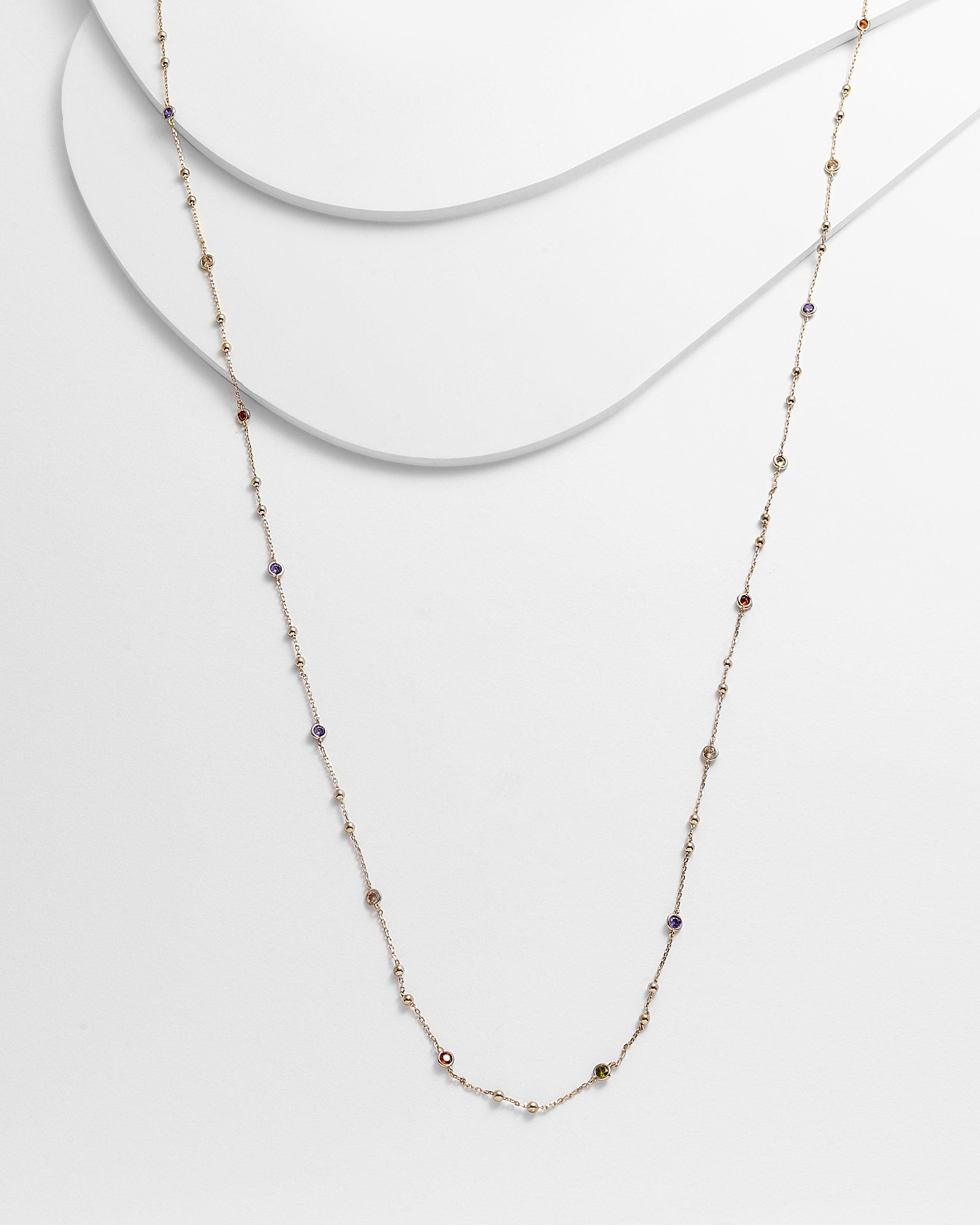 CARLIE Diamond by the Yard with Double Balls Necklace