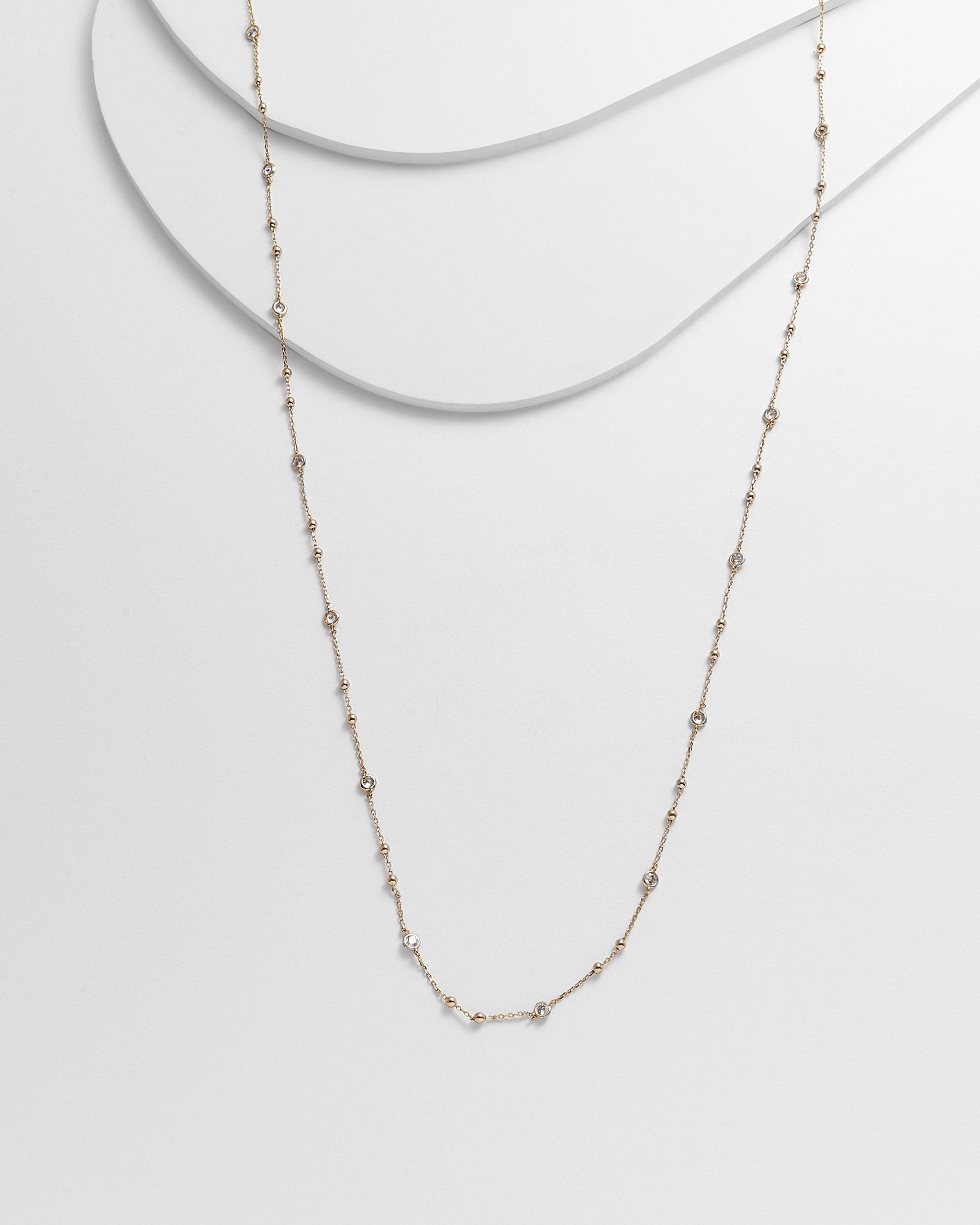 CARLIE Diamond by the Yard with Double Balls Necklace