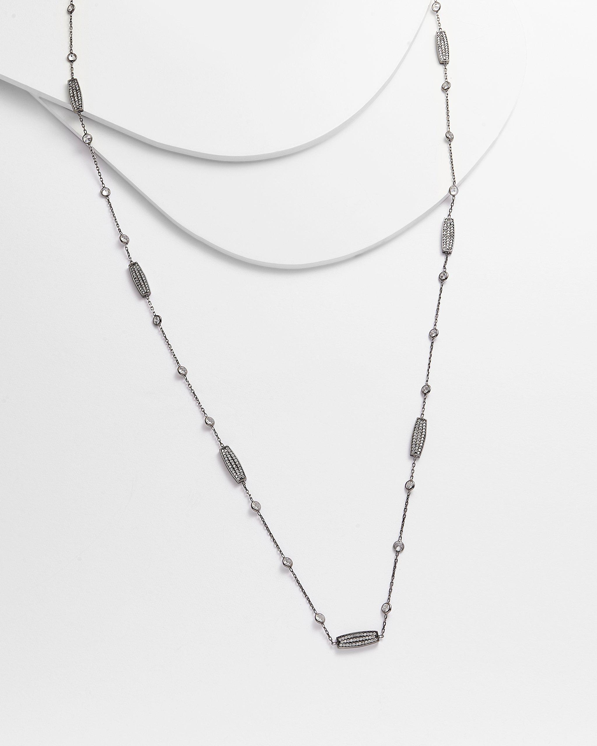 CHLOE diamond by the yard with pavé blocks necklace