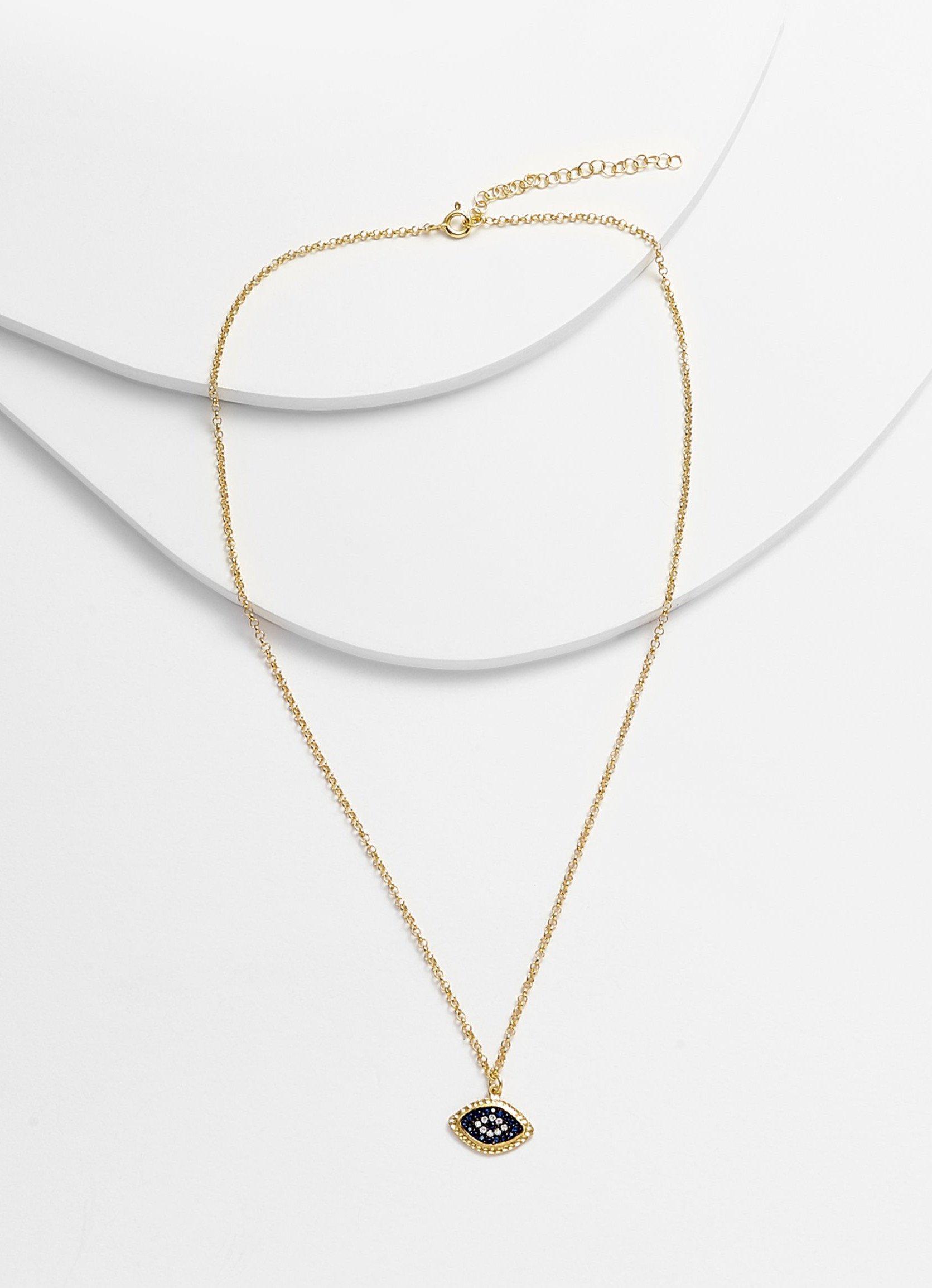 MIYA Hammered Evil Eye Necklace