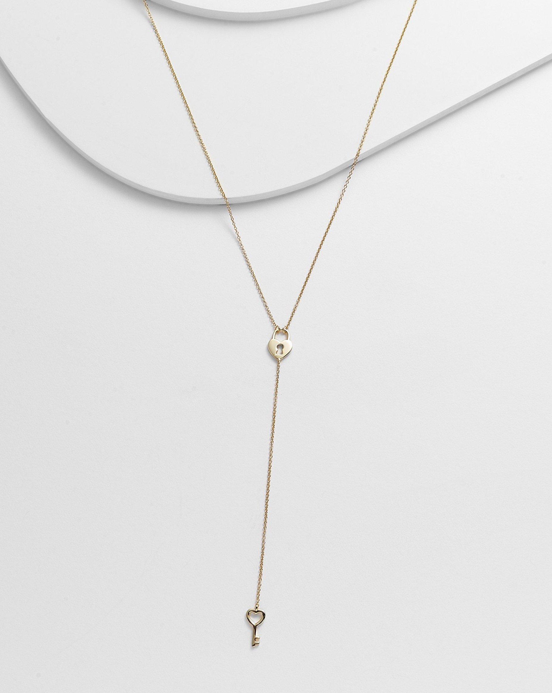 Stevie Lock and Key Lariat Necklace