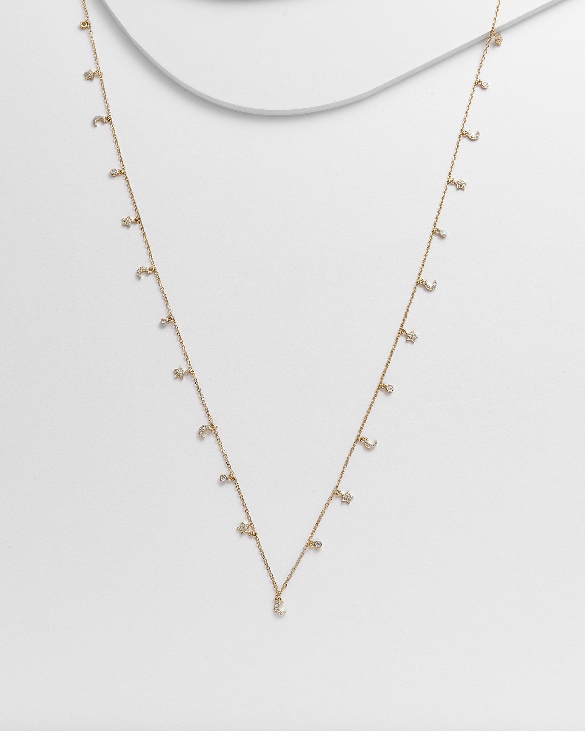 SHAYA Moon and Stars Long Necklace