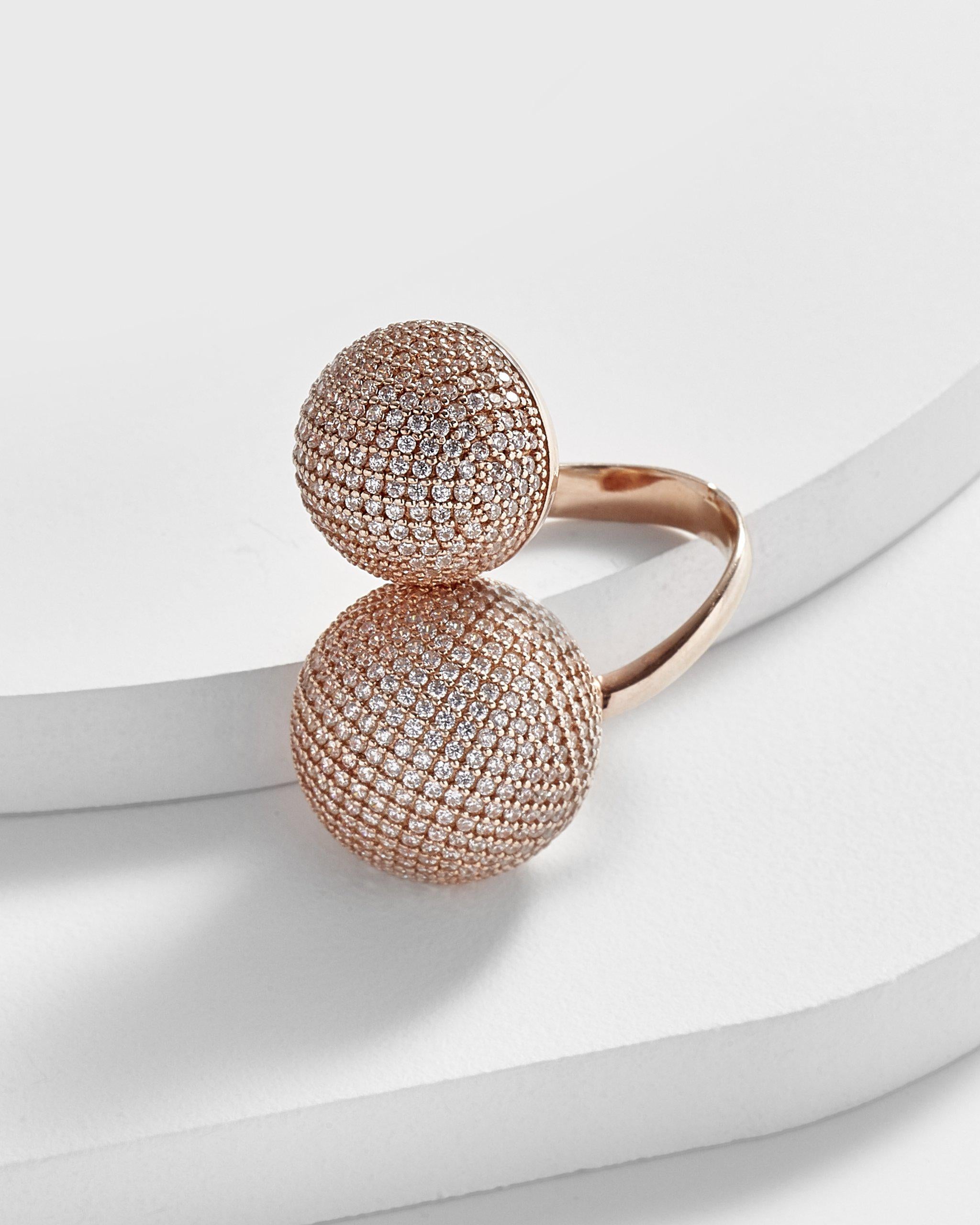 Candice Double Ball Wraparound Resizable Ring