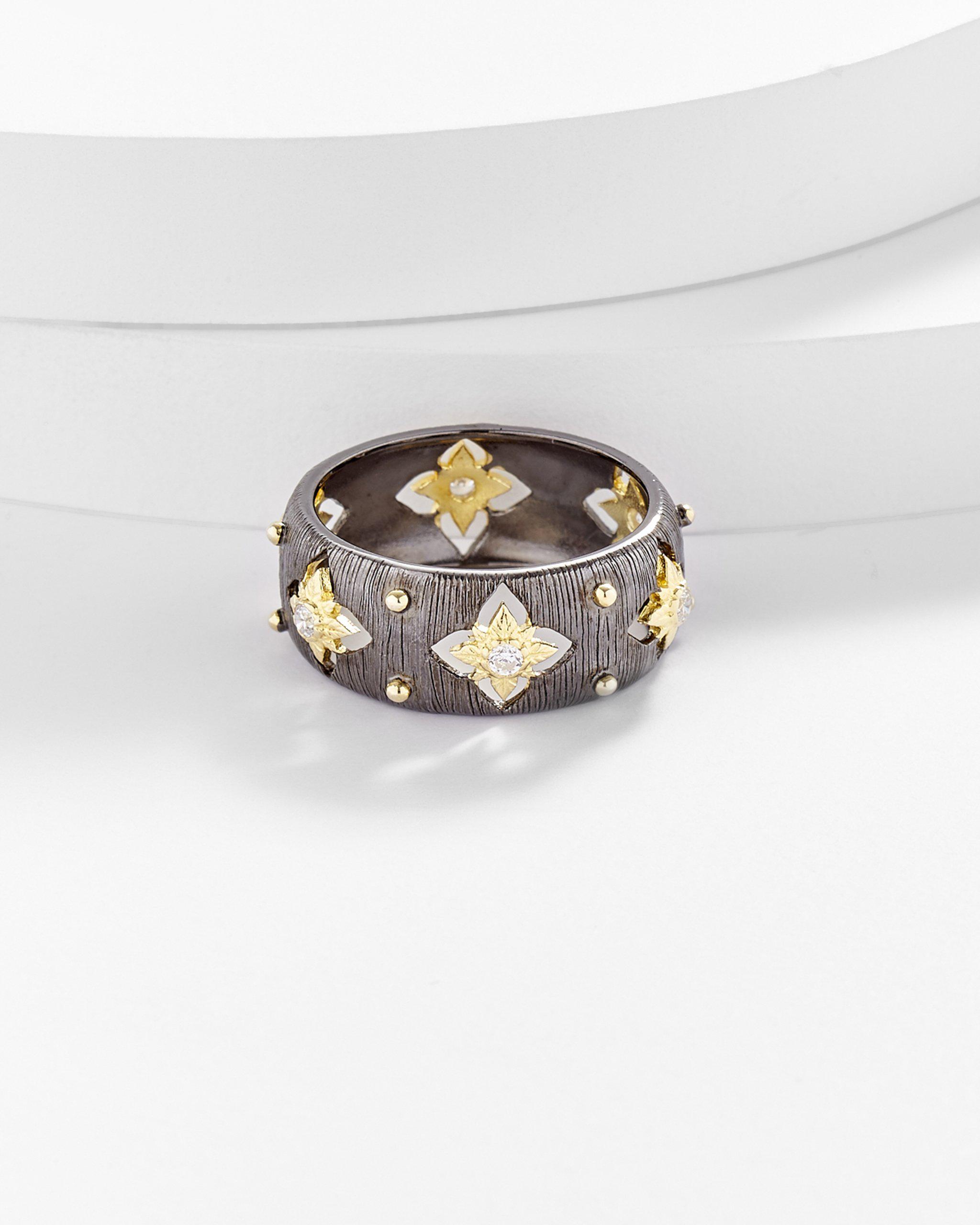 Belle Antique Brushed Gold Cut out Band Ring