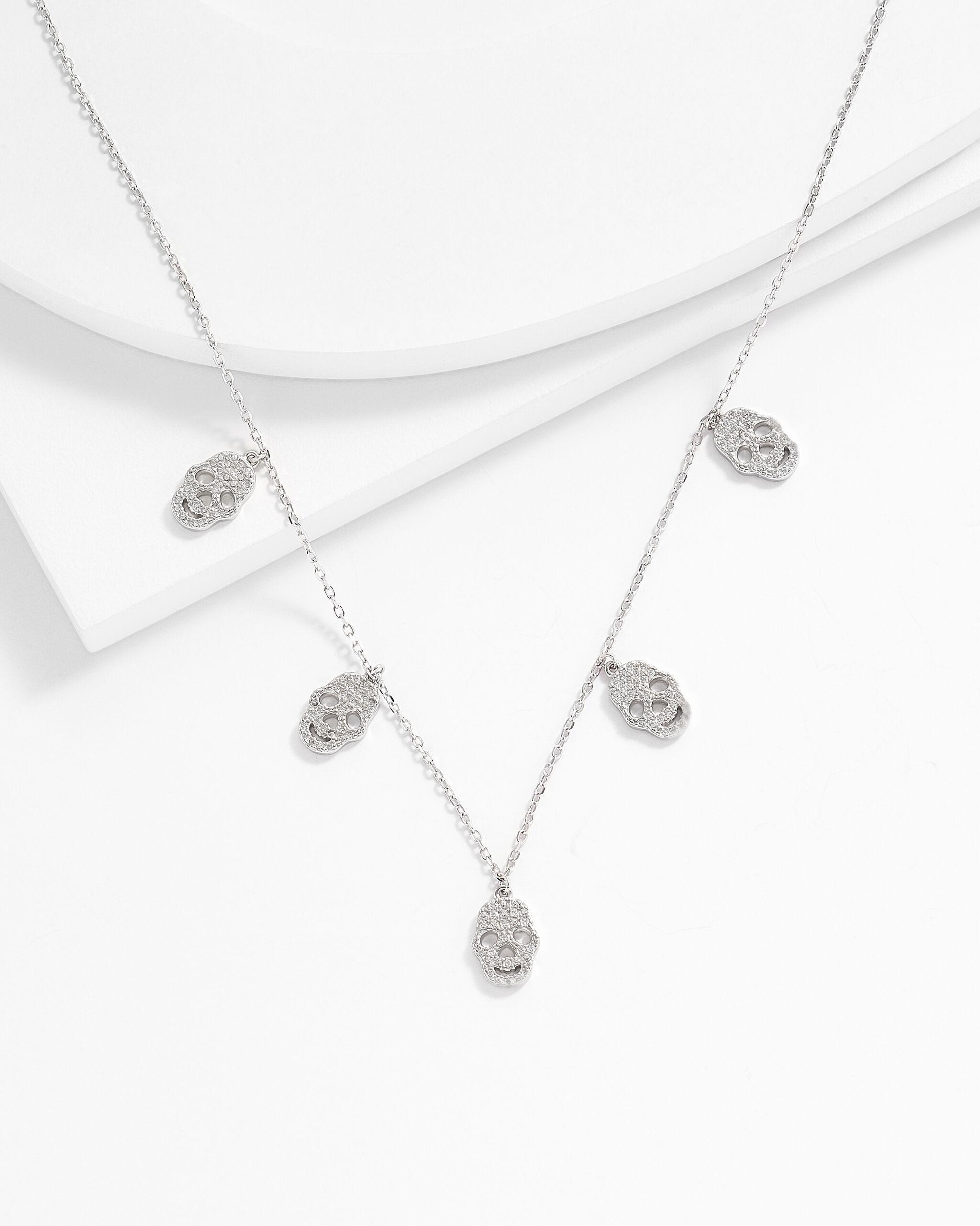 Sibil Skull and Chain Necklace With CZ