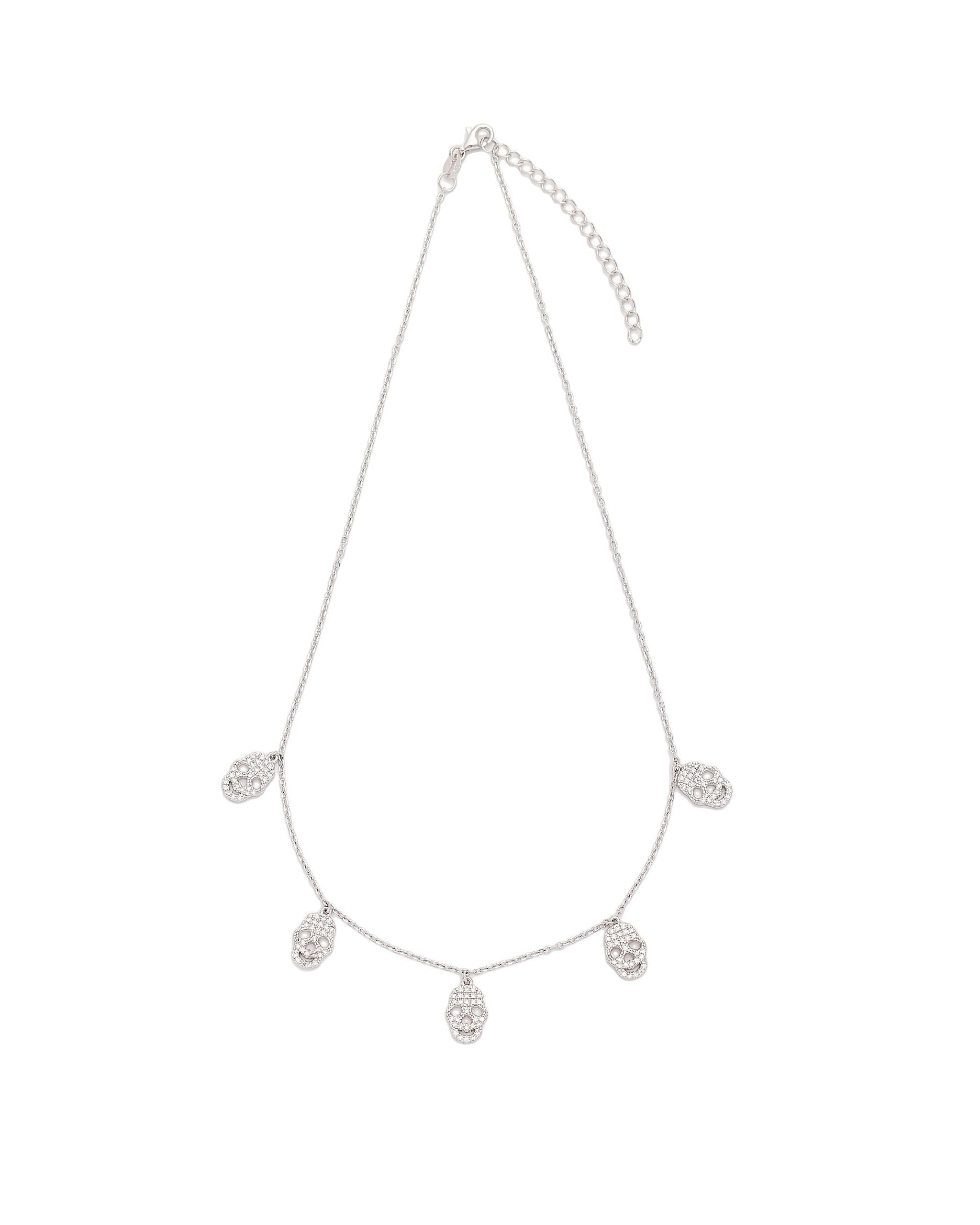 Sibil Skull and Chain Necklace With CZ