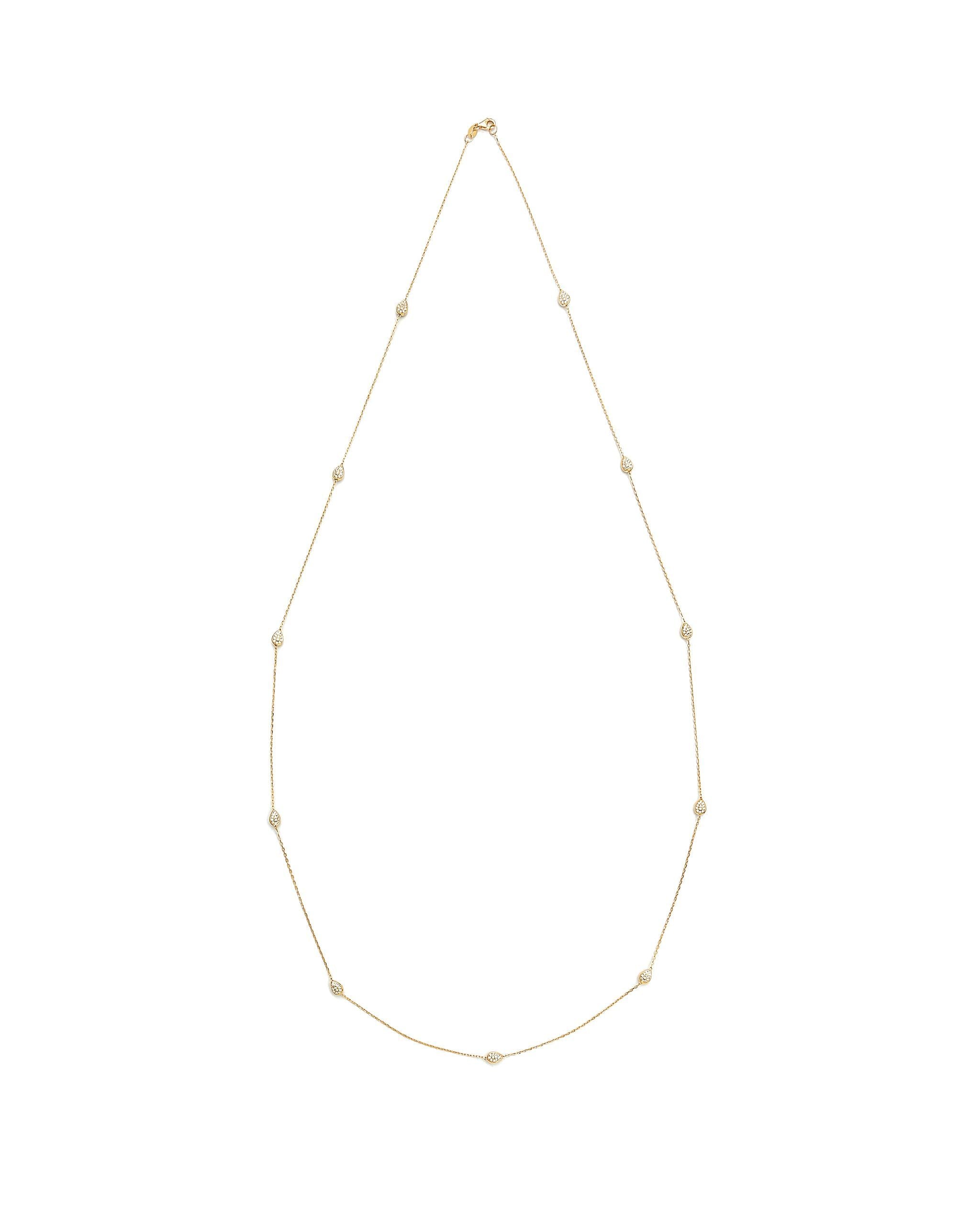 Stephanie Dainty Chain Necklace With Pear Droplets