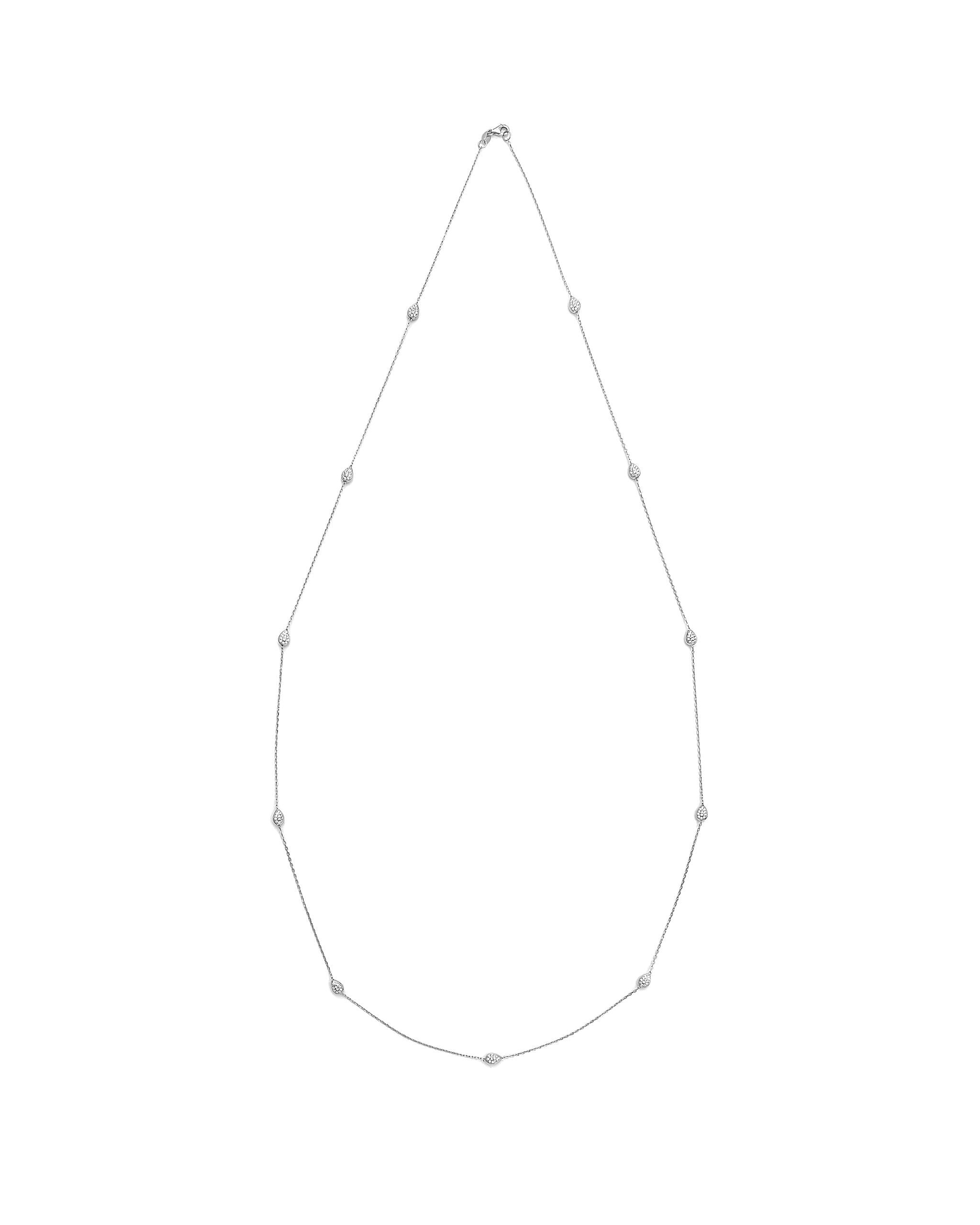 Stephanie Dainty Chain Necklace With Pear Droplets