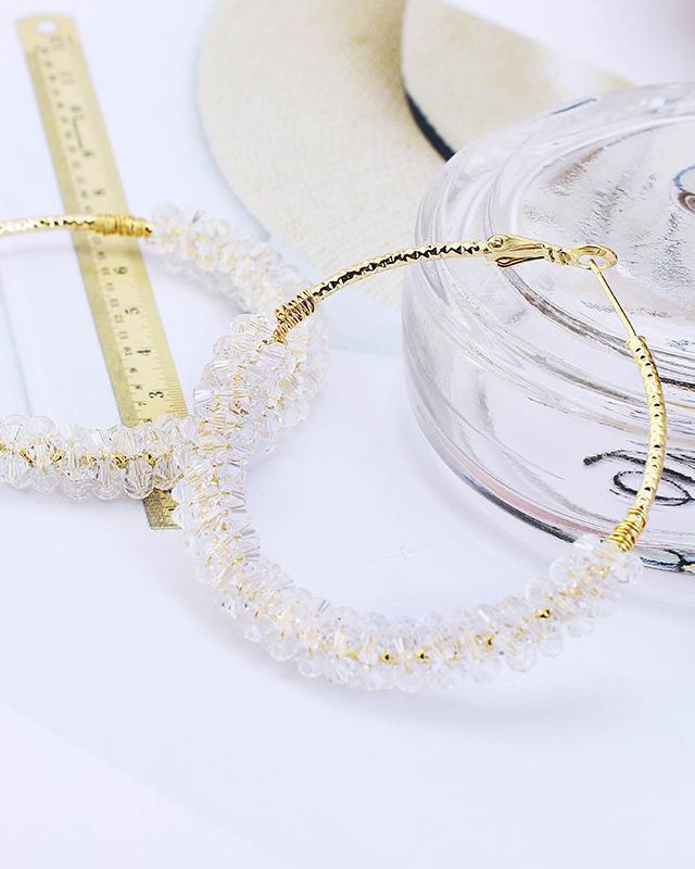 Tanya Glass Beads Hoop Earrings