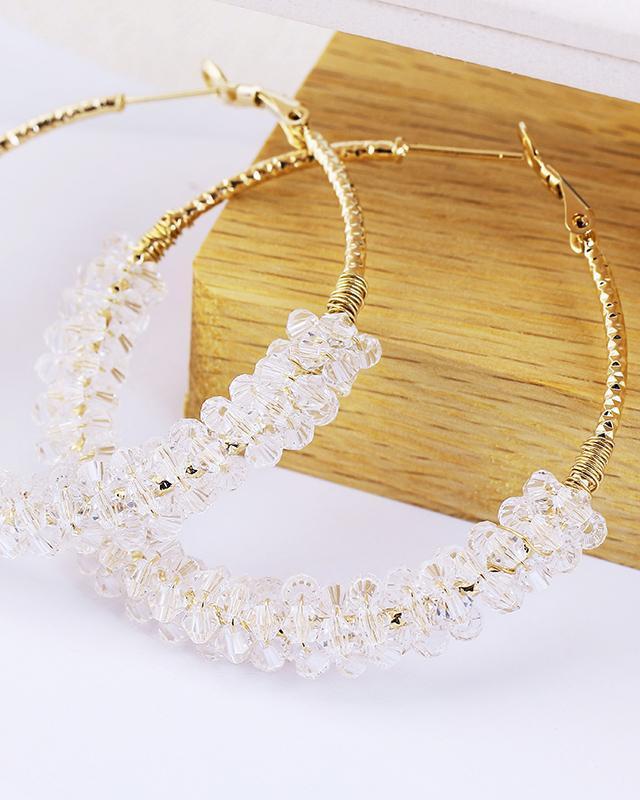 Tanya Glass Beads Hoop Earrings