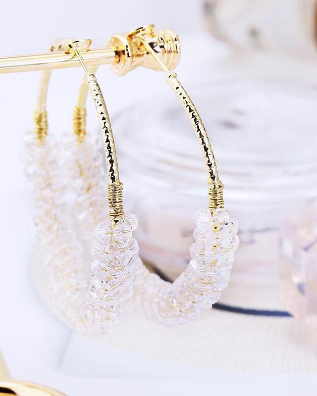 Tanya Glass Beads Hoop Earrings