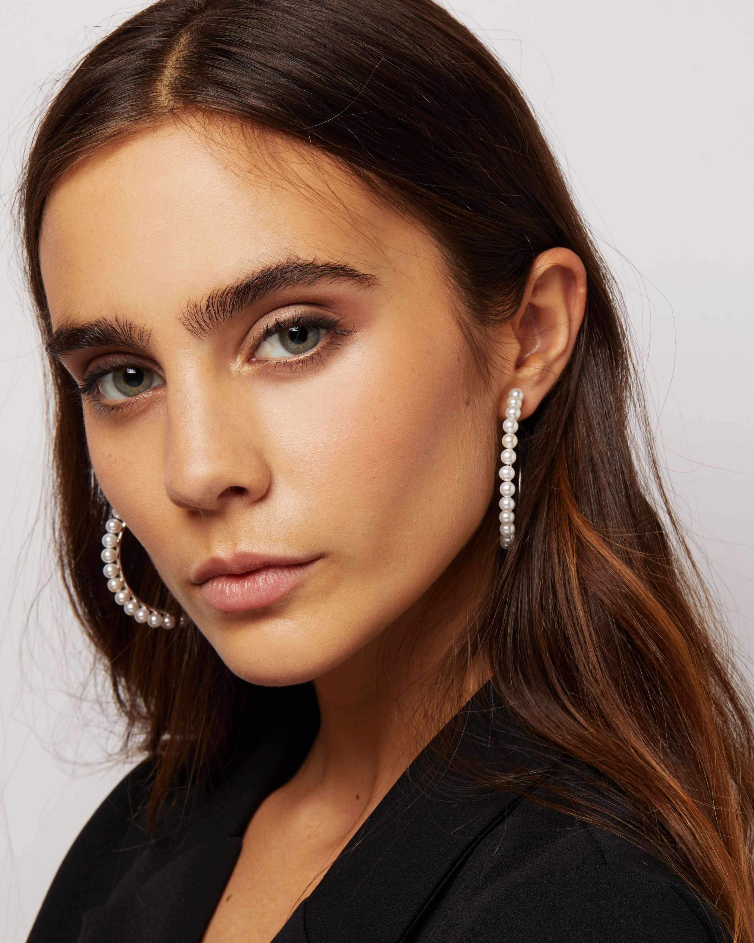 Kendall Pearl Hoop Earrings