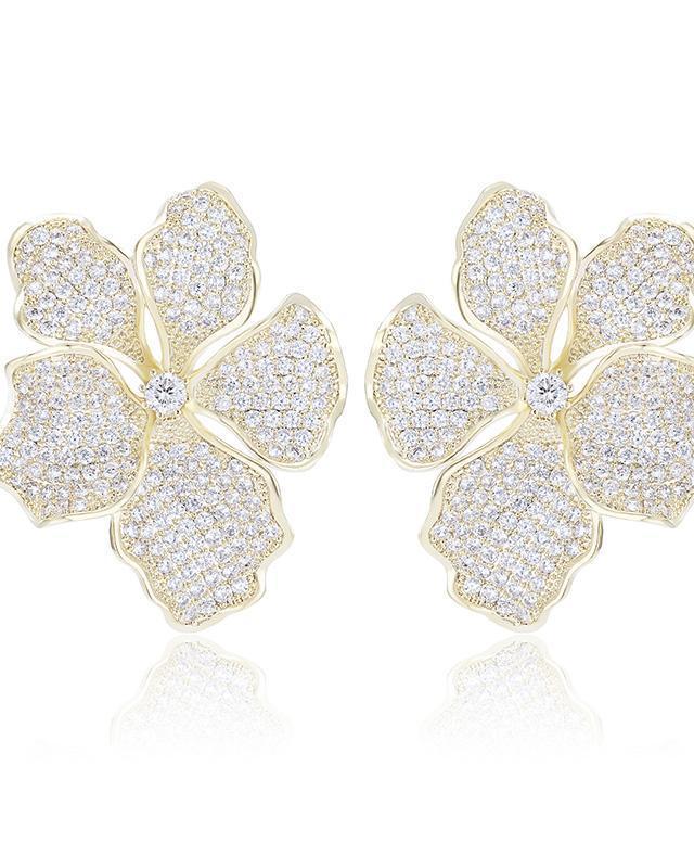 Andrea Large Hibiscus Flower Statement Stud Earrings