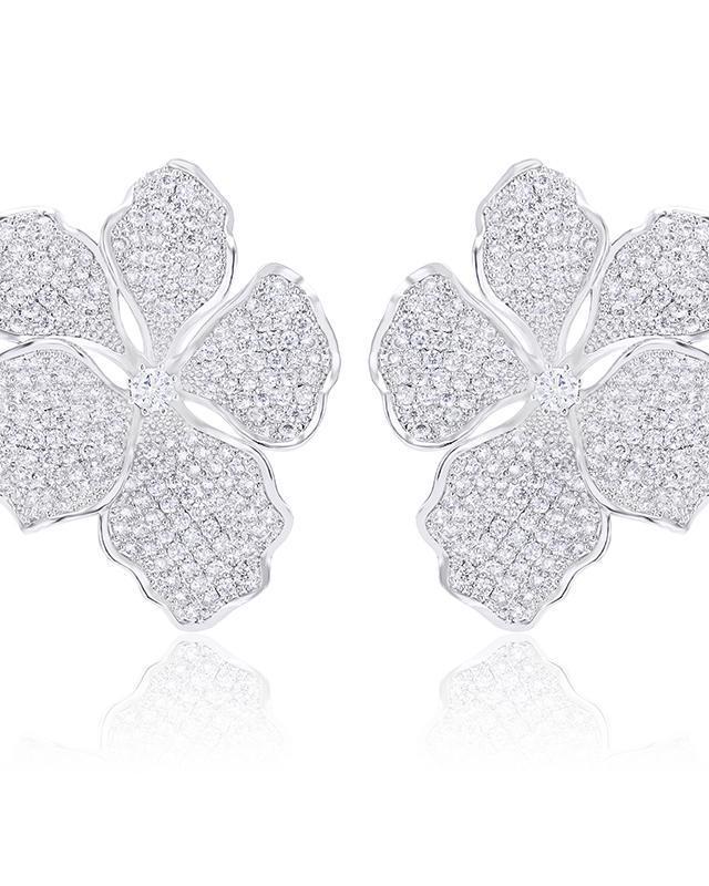 Andrea Large Hibiscus Flower Statement Stud Earrings