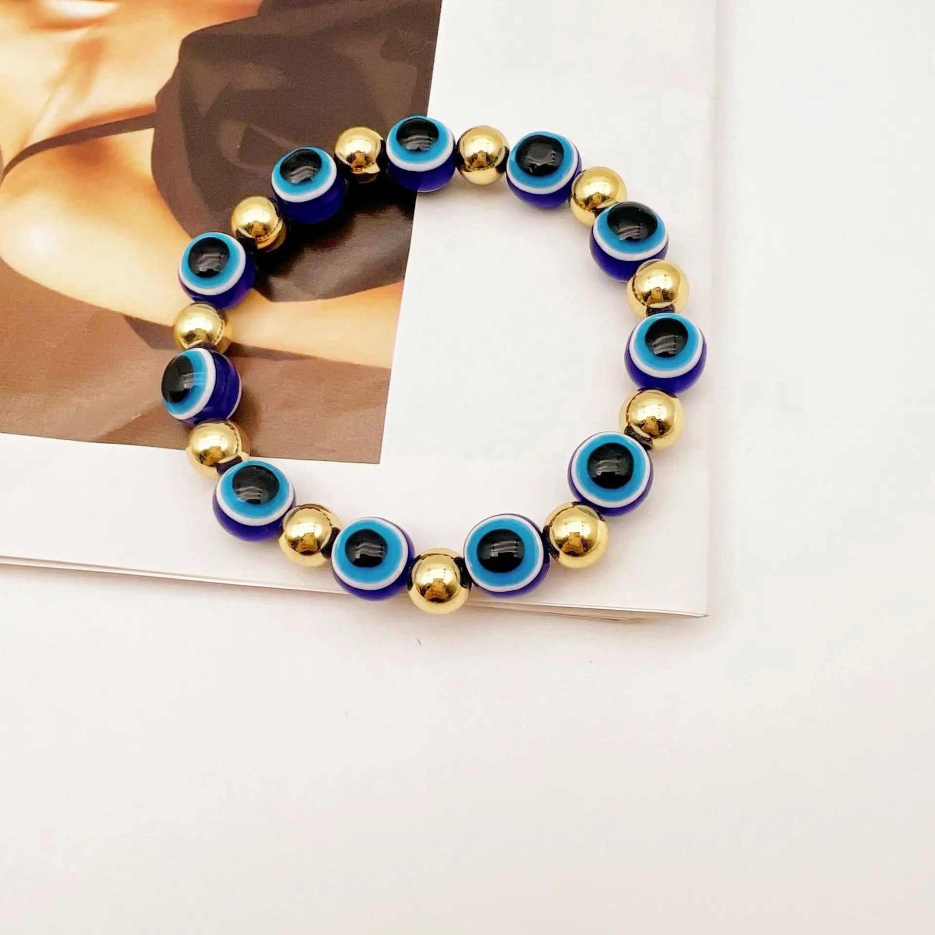 Evil Eye Bead String Bracelet