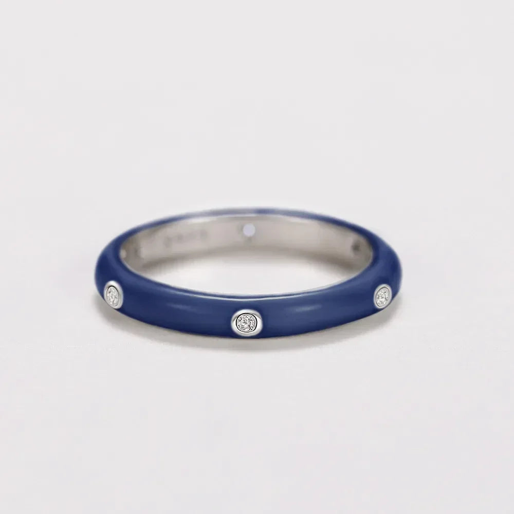 Carin Colorful Enamel Circle CZ