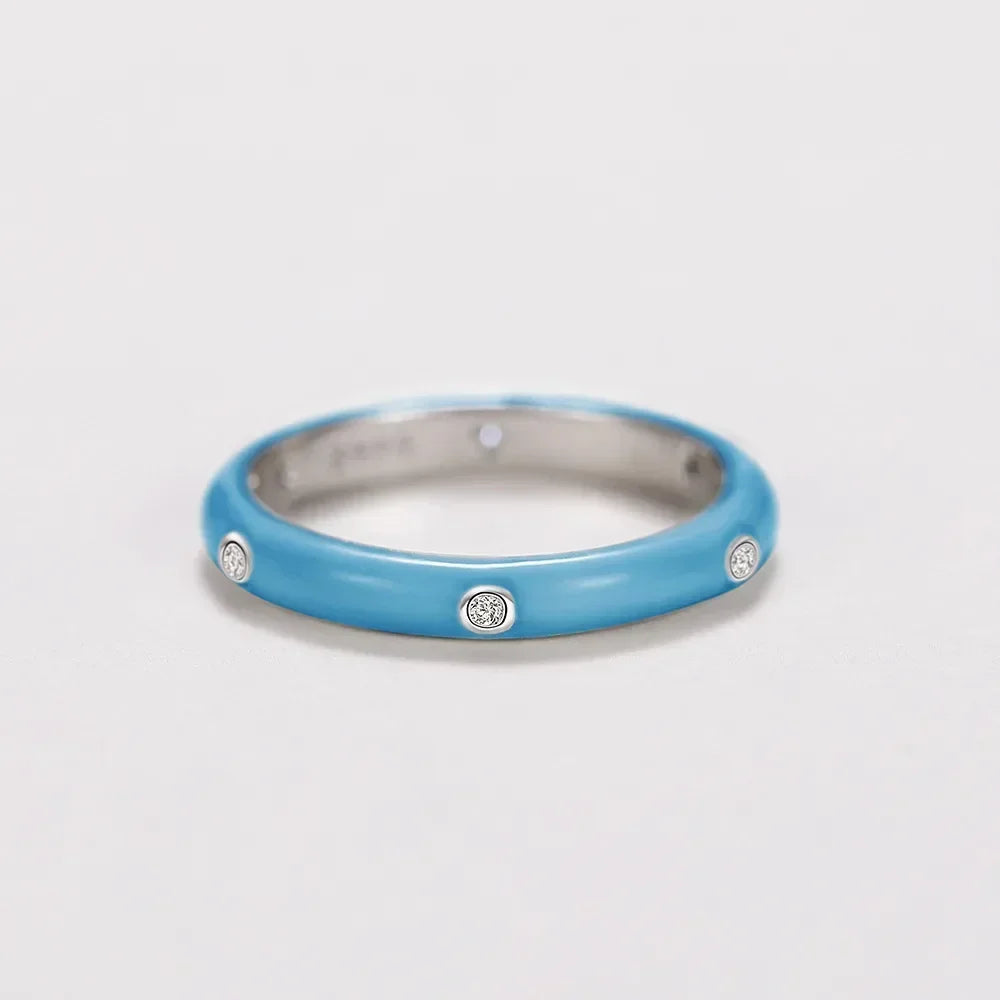 Carin Colorful Enamel Circle CZ