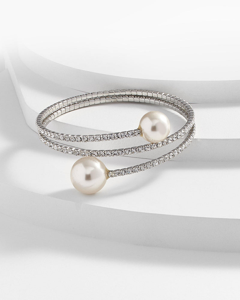 Alvina Flexible Double Wraparound Pearl Bracelet