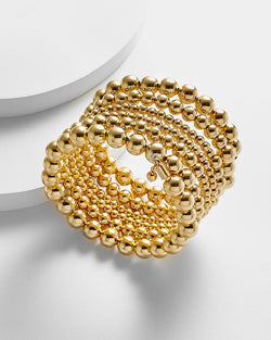 Beverly Graduated Gold Pearl Swirl Bracelet