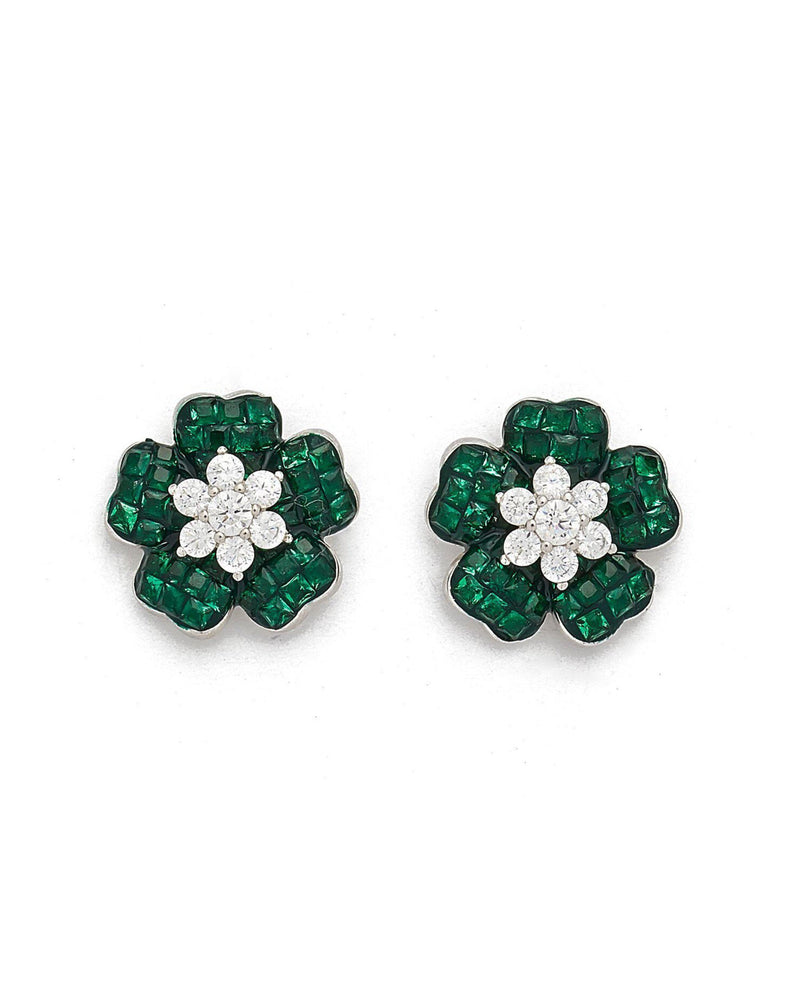 Daphne Jeweled Flower Petal Stud Earrings