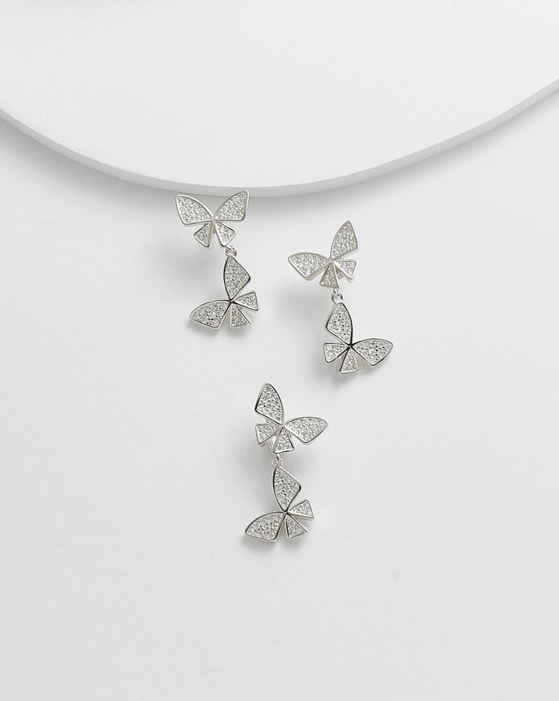 Cynthia Butterfly Earrings & Pendent Set