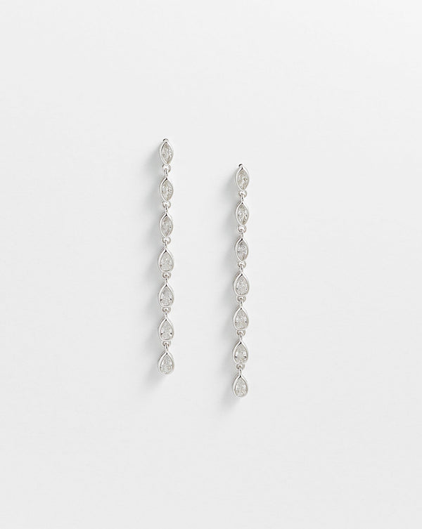 Channa Pear shape Line Drop Earrings