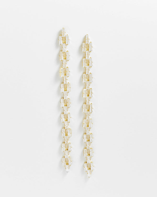 Bridget Baguette Long Dangle Earring