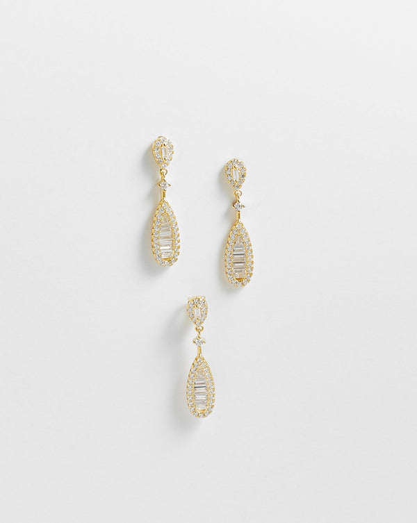 Evelyn Pear Shape Drop Earring and Pendant Set