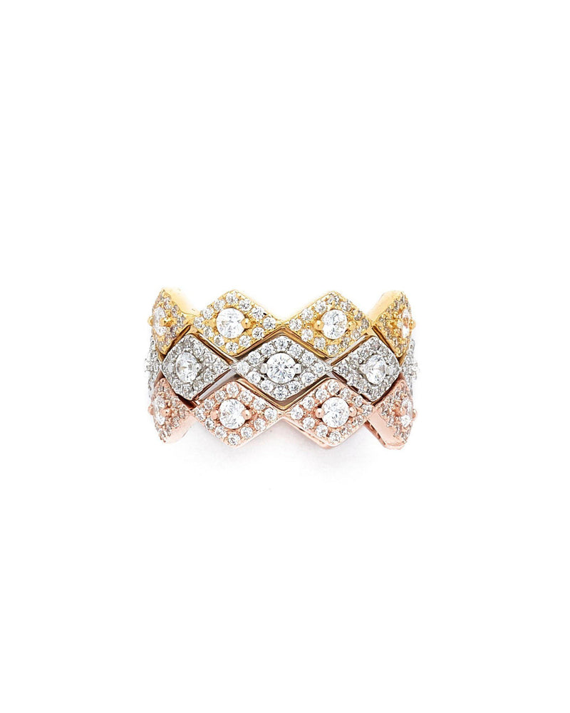 Kelly Stackable Diamond-Shaped Trio Rings