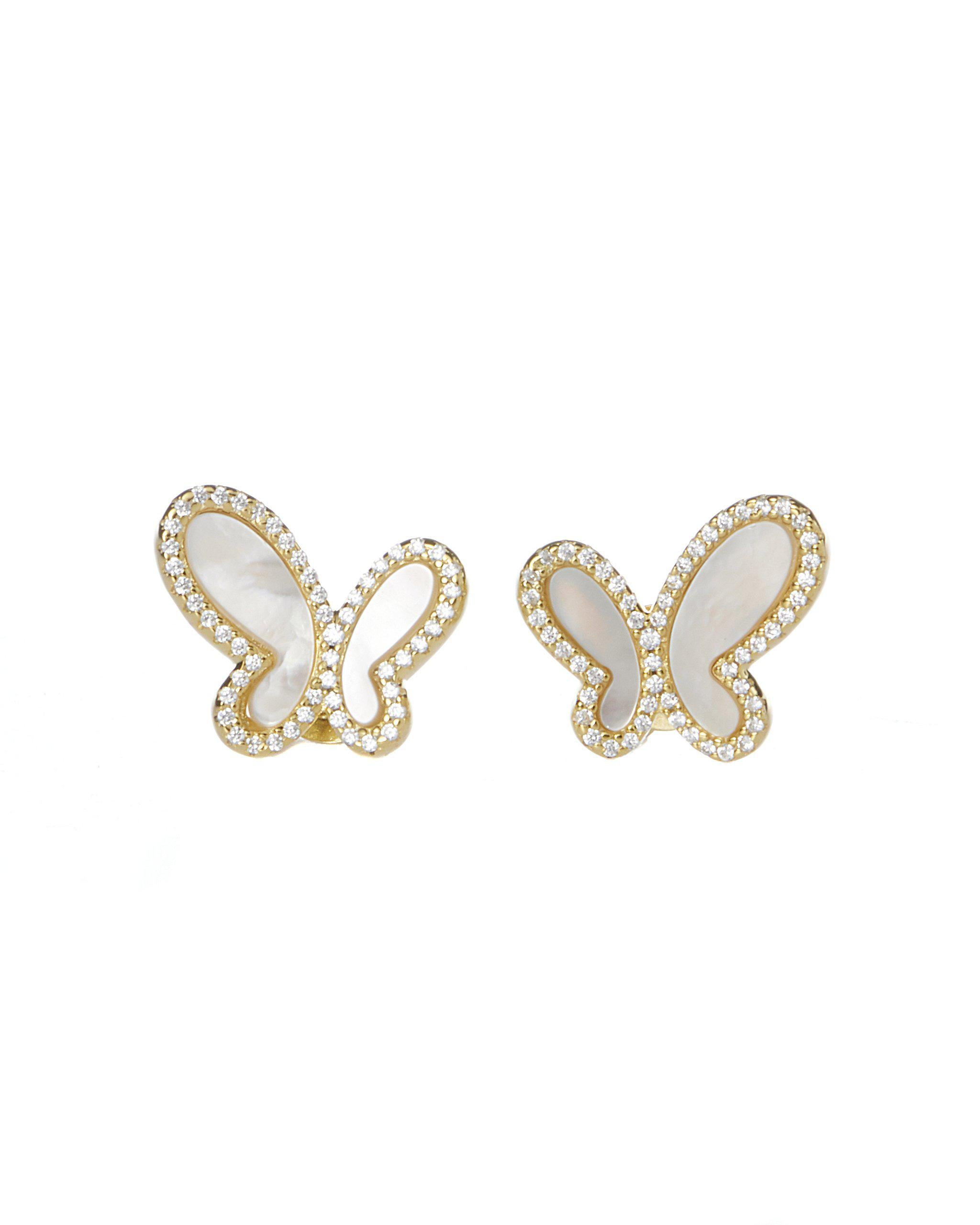 FAYE Butterfly Mother of Pearl Stud Earrings