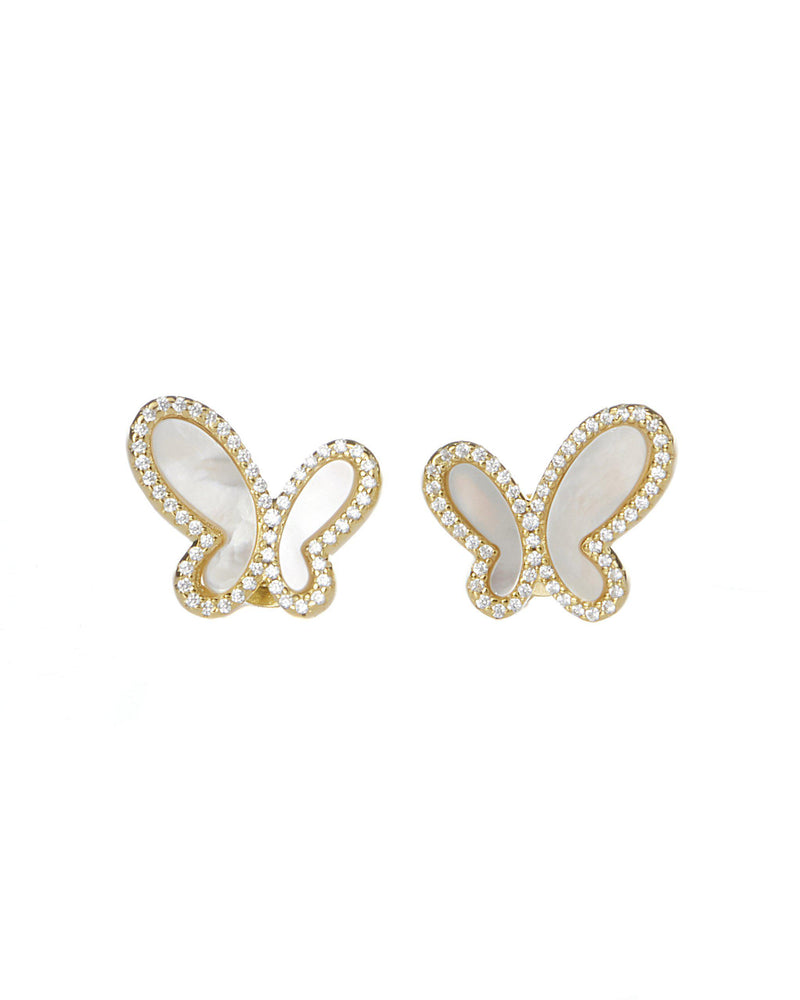 FAYE Butterfly Mother of Pearl Stud Earrings