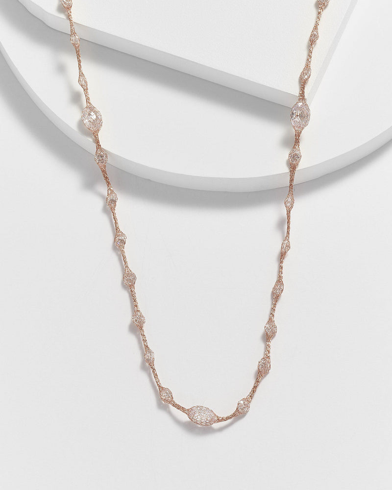 Jesse Netted String Of Diamonettes Wrap Necklace