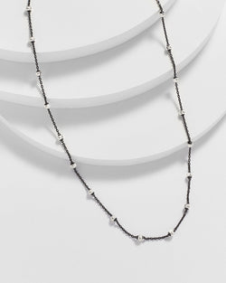 Belinda Black Oxidized Sterling Silver Chain Necklace