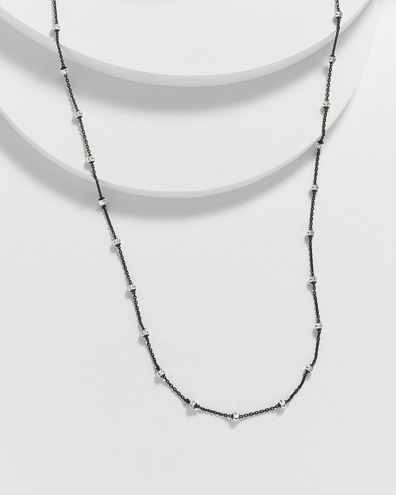 Belinda Black Oxidized Sterling Silver Chain Necklace