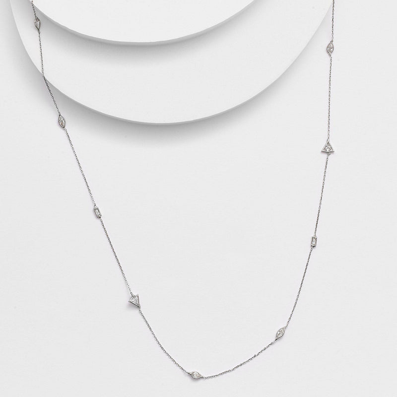 Radiant & Round Diamond Necklace – SES Creations